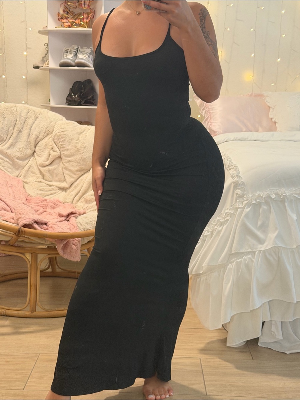 Black Maxi Tank Dress - Sleek Bodycon Style